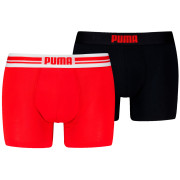 Pánske boxerky Puma Everyday Placed Logo Boxer 2P čierna/červená Red / Black