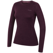 Dámske tričko MOOA MerinoSilk 160 long tmavofialová dark purple melange