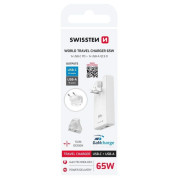 Adaptér Swissten World Travel Charger 65W GaN USB-C + USB-A