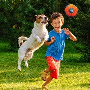Hračka pre psa Nerf Dog X-Weave Soccer Squeak Ball 12,5 cm