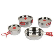 Sada riadov Bo-Camp Set Of Pans Travel 4 strieborná Silver