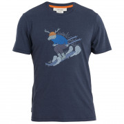 Pánske tričko Icebreaker M Mer Central Classic SS Tee Ski Rider tmavě modrá