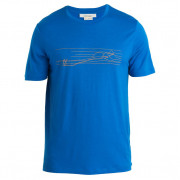 Pánske tričko Icebreaker M Tech Lite II SS Tee Ski Stripes modrá