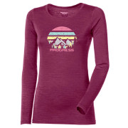 Dámske funkčné tričko Progress Hela "Landscape" fialová ostruzinova