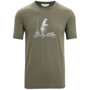 Pánske funkčné tričko Icebreaker Men Tech Lite II SS Tee Polar Paddle zelená Loden