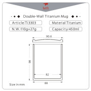 Termohrnček Keith Titanium Double-Wall Tit. Mug 450 ml