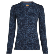 Dámske funkčné tričko Icebreaker Women M 200 Oasis LS Crewe Moss BloomAOP modrá/čierna Midnvy/Dawn/Aop