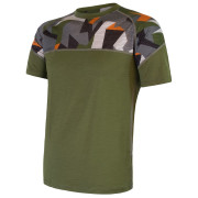 Pánske funkčné tričko Sensor Merino Impress kr.r. zelená Safari/Camo