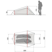 Ultraľahký stan Vaude Ultralight Lizard 2P