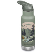 Detská termoska Klean Kanteen Insulated Kid Classic Narrow 12oz (w/Flip Seal Sport Cap) zelená mountain scape