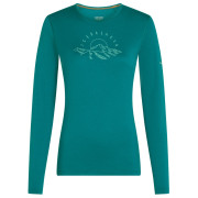 Dámske funkčné tričko Icebreaker Women Merino 200 Oasis LS Crewe Sunrise Summit tyrkysová Tidal Teal
