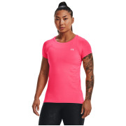 Dámske funkčné tričko Under Armour HG Armour SS ružová/sivá Pink Shock / / Metallic Silver