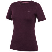 Dámske tričko MOOA MerinoSilk 160 short tmavofialová dark purple melange