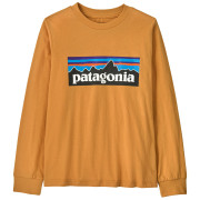 Detské tričko Patagonia K's L/S P-6 Logo T-Shirt - Dried Mango oranžová Dried Mango