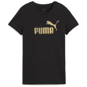 Dámske tričko Puma ESS NO. 1 LOGO Metallic Tee čierna PUMA Black-metallic gold