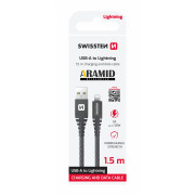 Nabíjací a dátový kábel Swissten Aramid Reinforced USB/Lightning 1,5 m