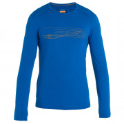 Pánske tričko Icebreaker M 200 Oasis LS Crewe Ski Stripes modrá