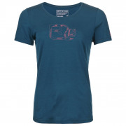 Dámske tričko Ortovox 120 Cool Tec Leaf Logo Ts W tmavo modrá