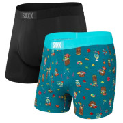 Boxerky Saxx Ultra Boxer Brief Fly 2Pk čierna/tyrkysová CoconutDrinks/Black