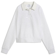 Dámska mikina Puma CLASS Relaxed Longsleeve Polo FL biela White Glow Heather