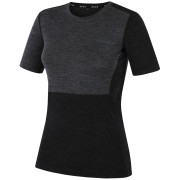 Dámske tričko MOOA MerinoSilk Block 160 short čierna black melange