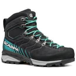 Dámske turistické topánky Scarpa Mescalito Trk Gtx Wmn čierna/modrá Dark Anthracite- Tropical Green