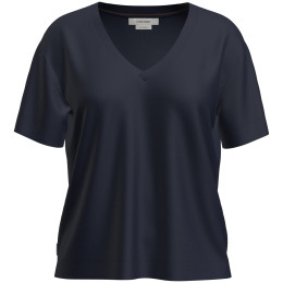 Dámske funkčné tričko Icebreaker W Mer 150 Tech Lite SS Relax V Neck Tee tmavomodrá Midnight Navy