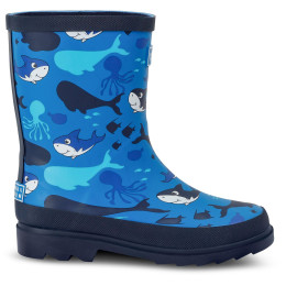 Detské gumáky Regatta Mudplay II Junior 4DT modrá Bubbles the Shark Blue Print