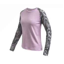Dámské funkční triko s dlouhým rukávem Sensor Merino Blend Impress ružová/sivá mystic violet/zebra