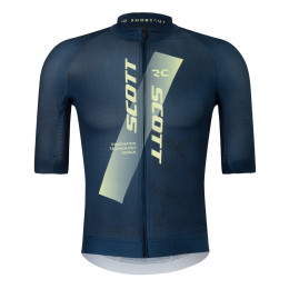 Pánsky cyklistický dres Scott Jersey M's RC Pro tmavomodrá dark blue/acid yello