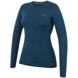 Dámske tričko MOOA MerinoSilk 160 long modrá lagoon blue melange