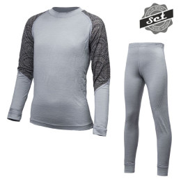 Detský funkčný set Sensor Merino Impress Set sivá Šedá/Maori