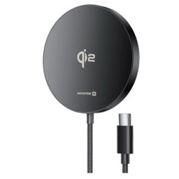 Bezdrôtová nabíjačka Swissten MagPuck čierna