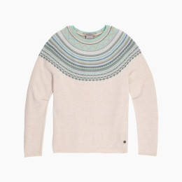 Dámsky sveter Roayal Robins Westlands Fairisle Crew béžová Chalk Htr Manzanita Pt