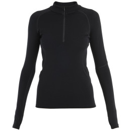Dámske funkčné tričko Icebreaker Women 300 MerinoFine™ Polar LS Half Zip čierna Black