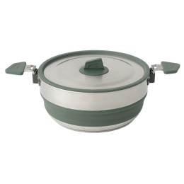 Skladací hrnček Sea to Summit Detour Stainless Steel Collapsible Pot 3L strieborná/zelená Laurel Wreath Green