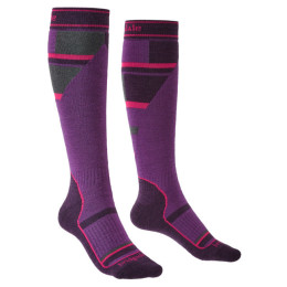 Detské ponožky Bridgedale Ski Mountain Junior fialová purple/grey/070