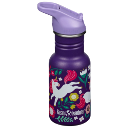 Detská fľaša Klean Kanteen Kid Classic Narrow 12oz (w/Flip Seal Sport Cap) fialová leaping unicorns