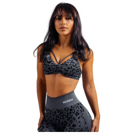 Športová podprsenka Nebbia Medium Support Leopard Sports Bra Primal čierna BLACK LEOPARD