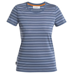 Dámske tričko Icebreaker Women Wave SS Tee Stripe modrá Dawn/Kyanite/Snow/S