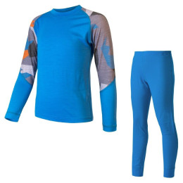 Detský funkčný set Sensor Merino Impress Set modrá Blue/Camo