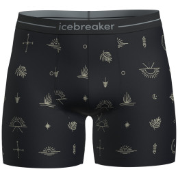 Pánske boxerky Icebreaker M Mer 150 Anatomica Boxers Explore More čierna/béžová Black/Aop