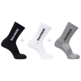 Ponožky Salomon Everyday Lite Crew 3-Pack čierna/sivá White / Black / Frost Gray