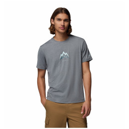 Pánske tričko Columbia Parsons Point™ SS Graphic Tee sivá City Grey Heather, Pointed Peaks