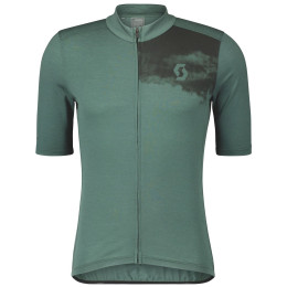 Pánsky cyklistický dres Scott M's Gravel Merino SS tmavozelená smoked green/black