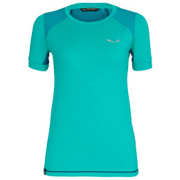 Dámske triko Salewa Pedroc Hybrid Dry W S/S Tee - lagoon green melange