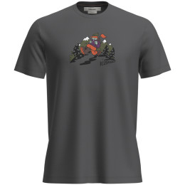Pánske funkčné tričko Icebreaker M Mer 150 Tech Lite SS Tee Catch Me Outs tmavosivá Obsidian