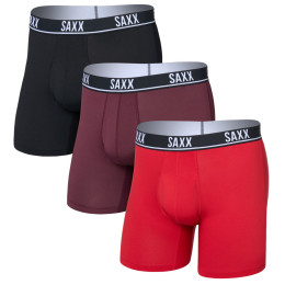 Pánske boxerky Saxx Essential Perform Mesh Boxer Brf Fly 3Pk červená classic red/maroon/black