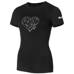 Dámske tričko Zulu Merino 160 Short Heart čierna black