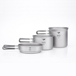 Sada riadov Keith Titanium Titanium pot and Pan Cook Set 3-Piece sivá